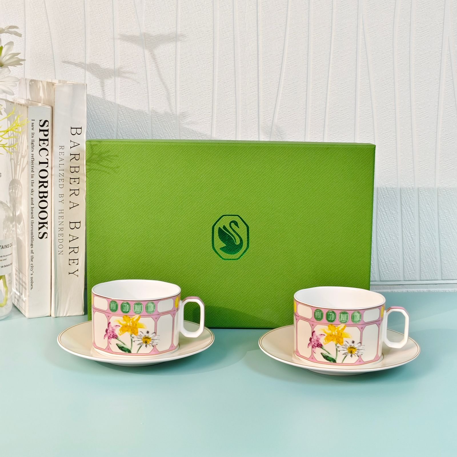 Swarovski x Rosenthal Signum Fern two tea cups set - Swarovski Cups | Aleppo Gift UAE